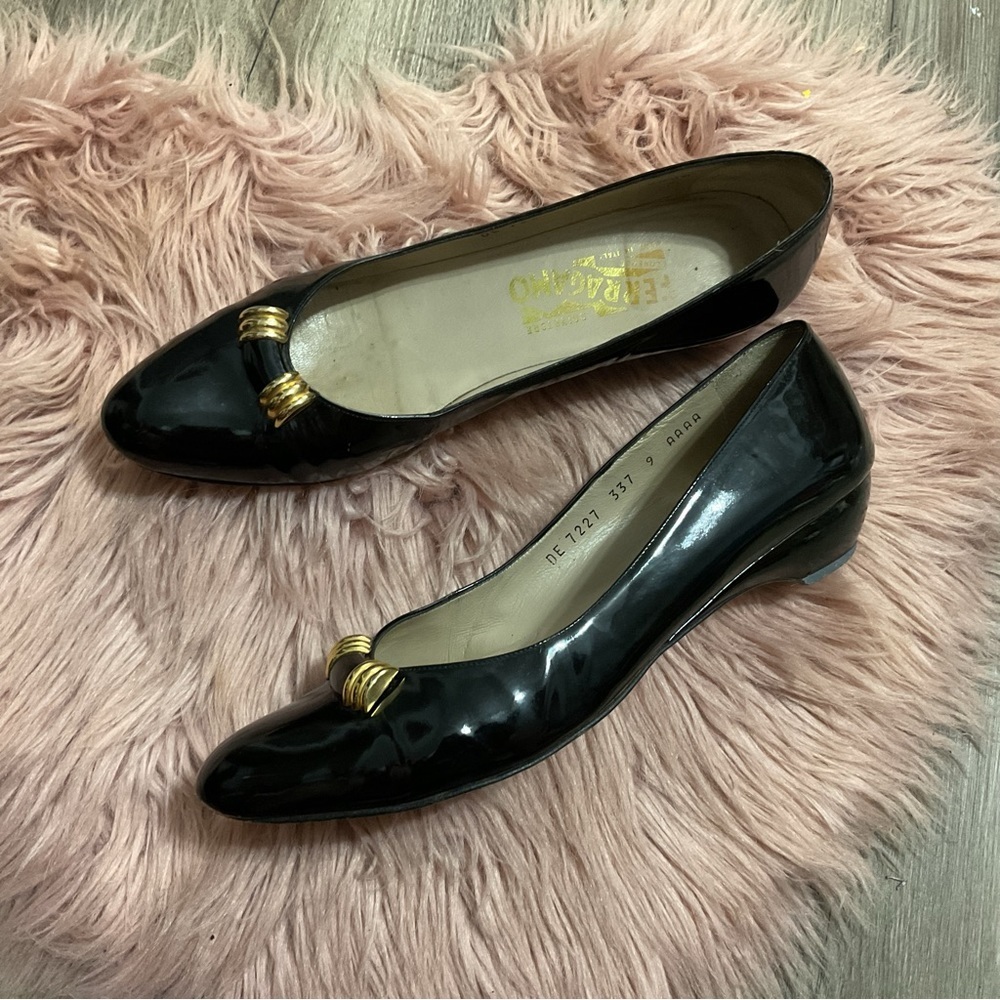 Salvatore Ferragamo VTG Black Size 9 - Picture 5 of 13
